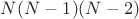 $N(N-1)(N-2)$