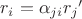 $\[{r_i} = {\alpha _{ji}}{r_j}'\]$
