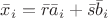 $\bar x_i=\bar r\bar a_i+\bar s\bar b_i$
