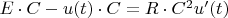 $ E \cdot C - u(t) \cdot  C = R \cdot C^2 u'(t)$