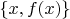 $\{x, f(x)\}$