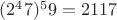 $(2^47) ^59 = 2117$