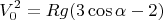 $$V_0^2=Rg(3\cos\alpha - 2)$$