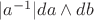 $|a^{-1}| da \wedge db$