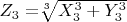 $Z_3=$\sqrt[3]{X_3^3+Y_3^3}$ $