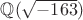 $\mathbb{Q}(\sqrt{-163})$