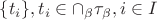$\{t_i\}, t_i \in \cap_\beta \tau_\beta, i \in I$