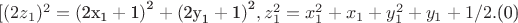 $[{(2{z_1})^2} = {\left( {{\text{2}}{{\text{x}}_{\text{1}}} + {\text{1}}} \right)^{\text{2}}} + {\left( {{\text{2}}{{\text{y}}_{\text{1}}} + {\text{1}}} \right)^{\text{2}}},z_1^2 = x_1^2 + {x_1} + y_1^2 + {y_1} + 1/2.\]$