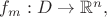 $f_m:D\rightarrow {\Bbb R}^n,$