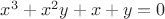 $x^3+x^2y+x+y=0$