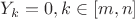 $Y_k=0, k\in[m,n]$