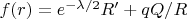 $f(r)=e^{-\lambda / 2}R'+qQ/R$