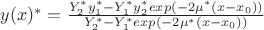 $y(x)^*=\frac {Y_2^*y_1^*-Y_1^*y_2^*exp(-2\mu^*(x-x_0))} {Y_2^*-Y_1^*exp(-2\mu^*(x-x_0))}$