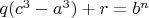 $q(c^3-a^3)+r=b^n$