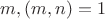 $m, (m,n)=1$