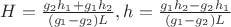 $H=\frac{g_2h_1+g_1h_2}{(g_1-g_2)L}, h=\frac{g_1h_2-g_2h_1}{(g_1-g_2)L}$
