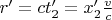 $r' = c t_2' = x_2'\frac{v}{c}$