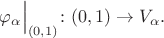 $\varphi_{\alpha}\Big|_{(0,1)} \colon (0,1)\to V_{\alpha}.$