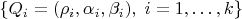 $\{Q_i=(\rho_i, \alpha_i, \beta_i),\; i=1,\ldots,k\}$