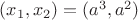 $(x_1,x_2)=(a^3,a^2)$