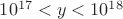 $10^{17}<y<10^{18}$ $10^{17}<y<10^{18}$