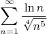 $$\sum\limits_{n=1}^\infty \frac{\ln n}{\sqrt[4]{n^5}}$$