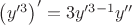 $\left(y'^3\right)'=3y'^{3-1}y''$