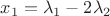 $x_1=\lambda_1-2\lambda_2$