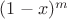 $(1-x)^m$