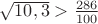 $\sqrt{10,3}>\frac{286}{100}$