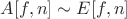 $A[f,n] \sim E[f,n]$