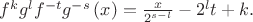 $f^{k}g^{l}f^{-t}g^{-s}\left(x\right) = \frac{x}{2^{s-l}} - 2^lt + k.$