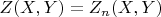 $ Z (X, Y) = {Z_n(X,Y)} $