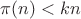 $\pi(n) < kn$
