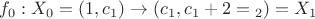 $f_0:X_0=(1,c_1)\to (c_1,c_1+2=с_2)=X_1$