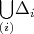 $\underset{(i)}{\bigcup}\Delta_{i}$