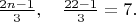 $\frac{2n-1}{3}, \quad \frac {22-1}{3} = 7.$
