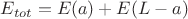 $E_{tot} = E(a) + E(L-a)$
