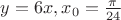 $y=6x, x_0 = \frac {\pi}{24}$