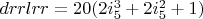 $drrlrr=20  (2 i_5^3+2 i_5^2+1)$