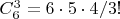 $C_6^3 = 6\cdot 5\cdot 4/3!$