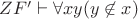 $ZF' \vdash \forall x \esists y (y \not \in x)$