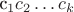 c_1c_2\dots c_k
