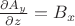 $\frac{\partial A_y}{\partial z} = B_x$