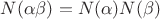 $N(\alpha\beta)=N(\alpha)N(\beta)$