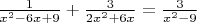 $\frac{1}{x^2-6x+9}+\frac{3}{2x^2+6x} = \frac{3}{x^2-9}$