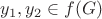 $y_1, y_2\in f(G)$