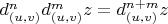 $d^n_{(u,v)}d^m_{(u,v)}z=d^{n+m}_{(u,v)}z$