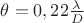 $ \theta = 0,22 \frac \lambda D