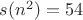 $s(n^2)=54$